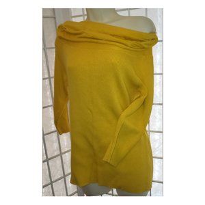 Moda International Victoria's Secret Yellow Off Shoulder Cowl Neck Top